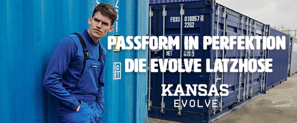 F&uuml;r Handwerker und jeden der viele Taschen und Details sch&auml;tzt. Die Latzhose von KANSAS Evolve ist ein Klassiker in neuer Form. (Foto &copy; KANSAS GmbH)